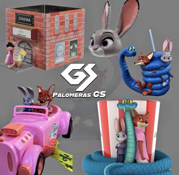 Vaso Gary abrazando a Nick y Judy